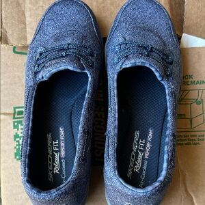Skechers Navy Blue Slip-On Memory Foam Sneakers